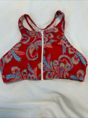 Sunsets Swimwear Floral Bikini zip top Size Medium